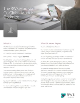 The RWS Moravia Go Global Model: Optimize Ebook